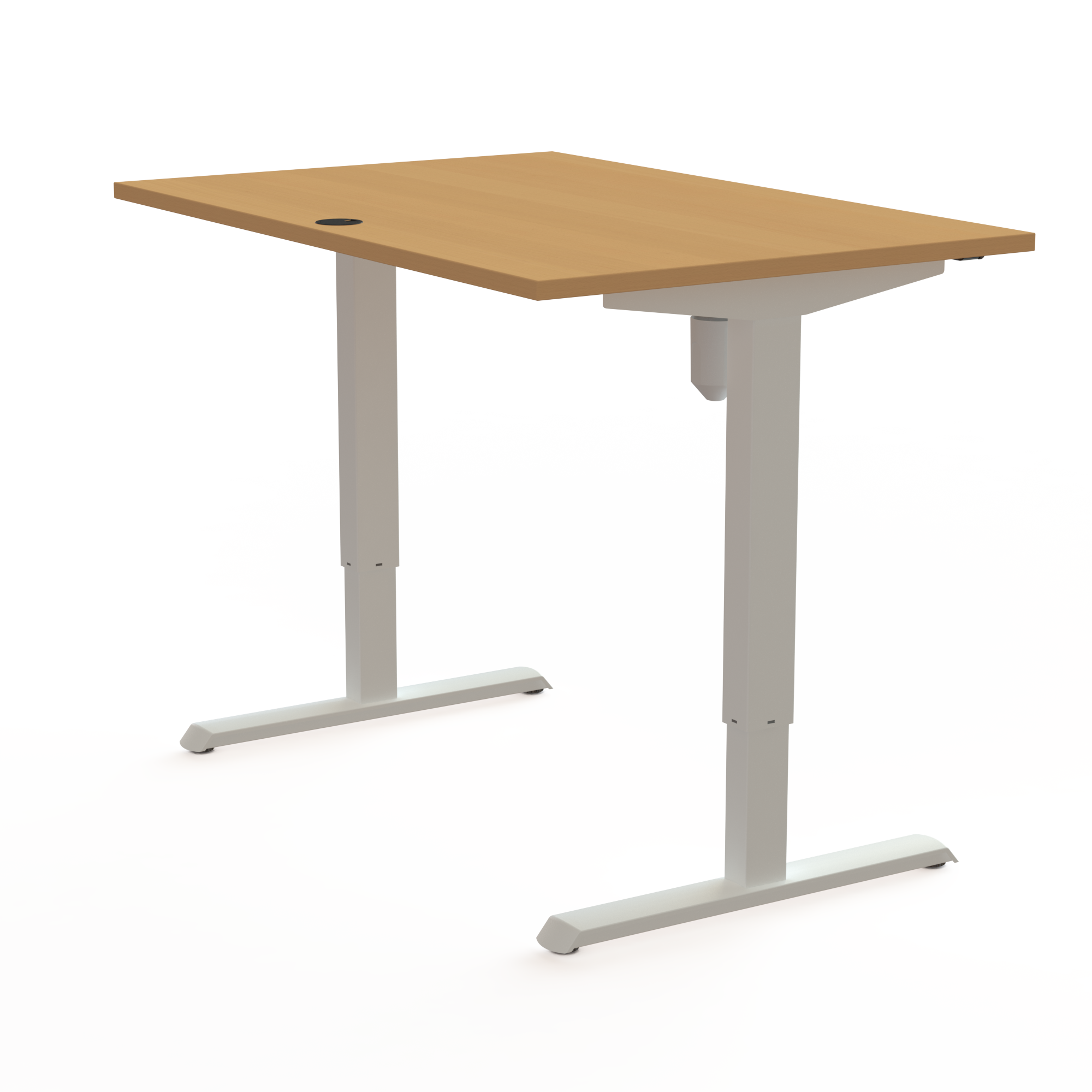 Elektrisch verstelbaar bureau | 120x80 cm | Beuken met wit frame