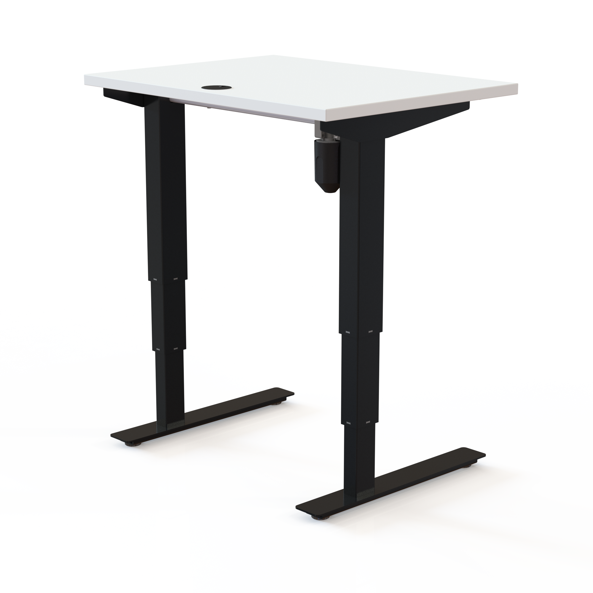 Elektrisch verstelbaar bureau | 80x60 cm | Wit met zwart frame