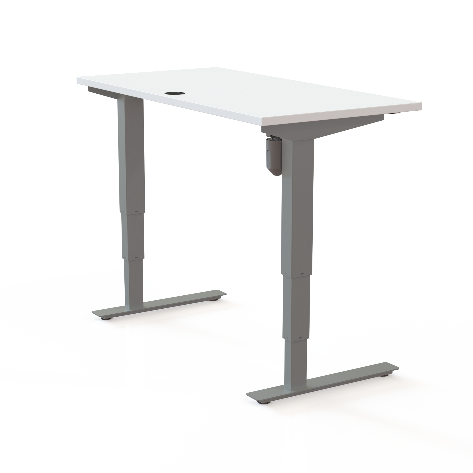 Elektrisch verstelbaar bureau | 120x60 cm | Wit met zilver frame