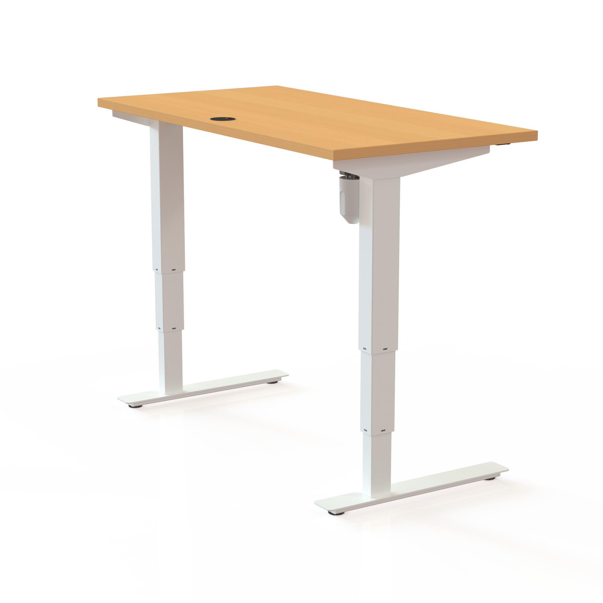 Elektrisch verstelbaar bureau | 120x60 cm | Beuken met wit frame