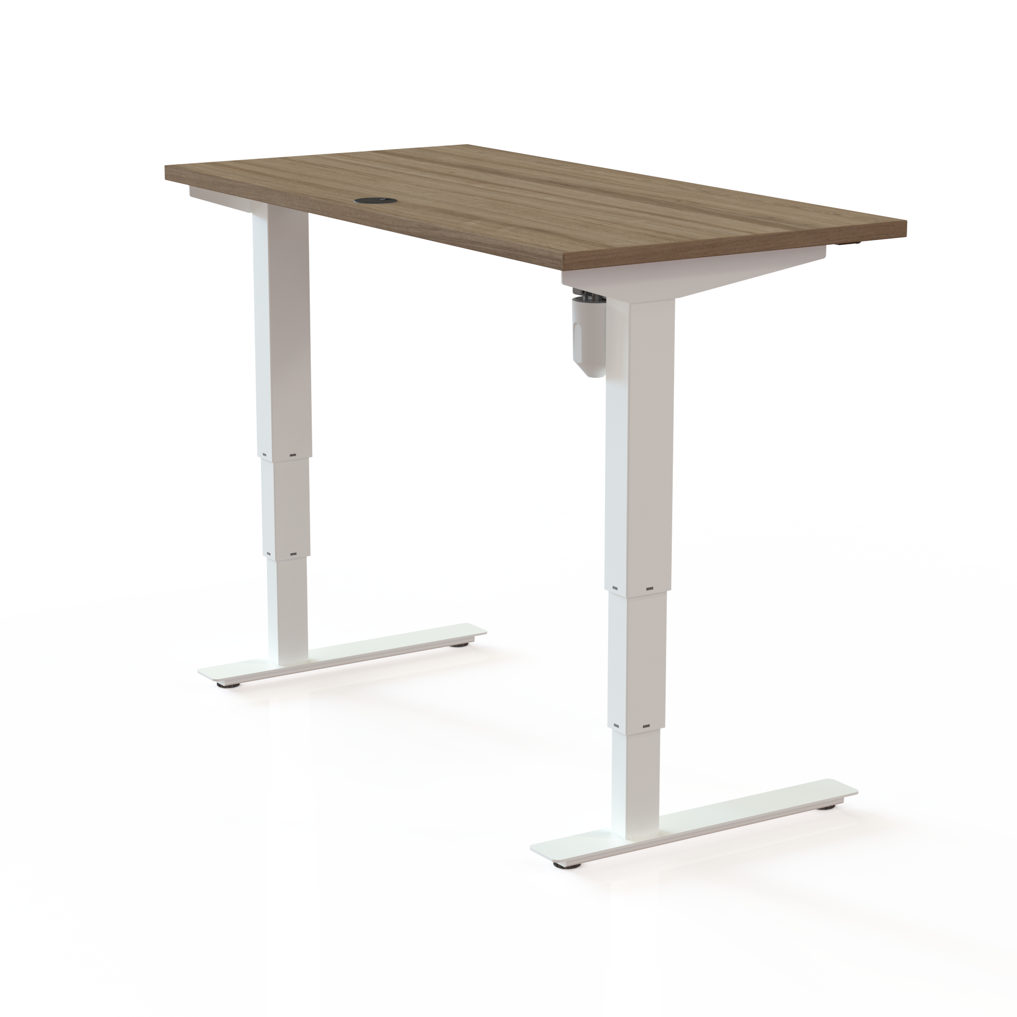 Elektrisch verstelbaar bureau | 120x60 cm | Walnoot met wit frame