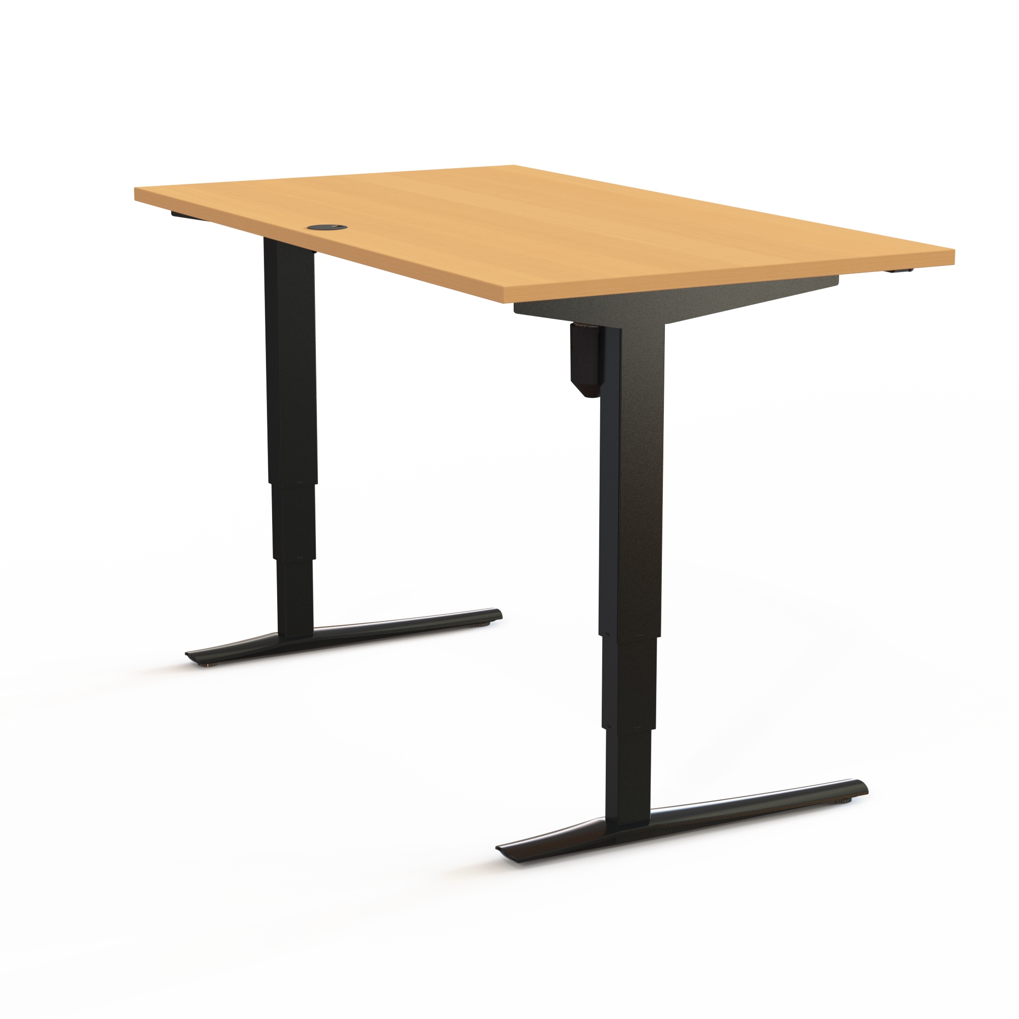 Elektrisch verstelbaar bureau | 140x80 cm | Beuken met zwart frame