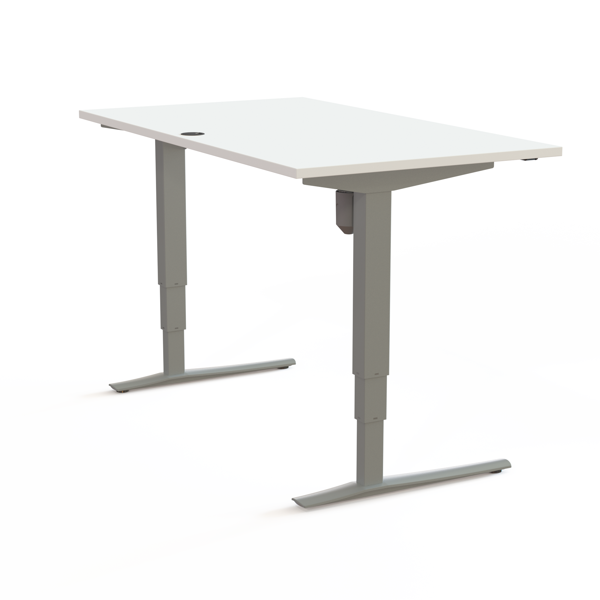 Elektrisch verstelbaar bureau | 140x80 cm | Wit met zilver frame