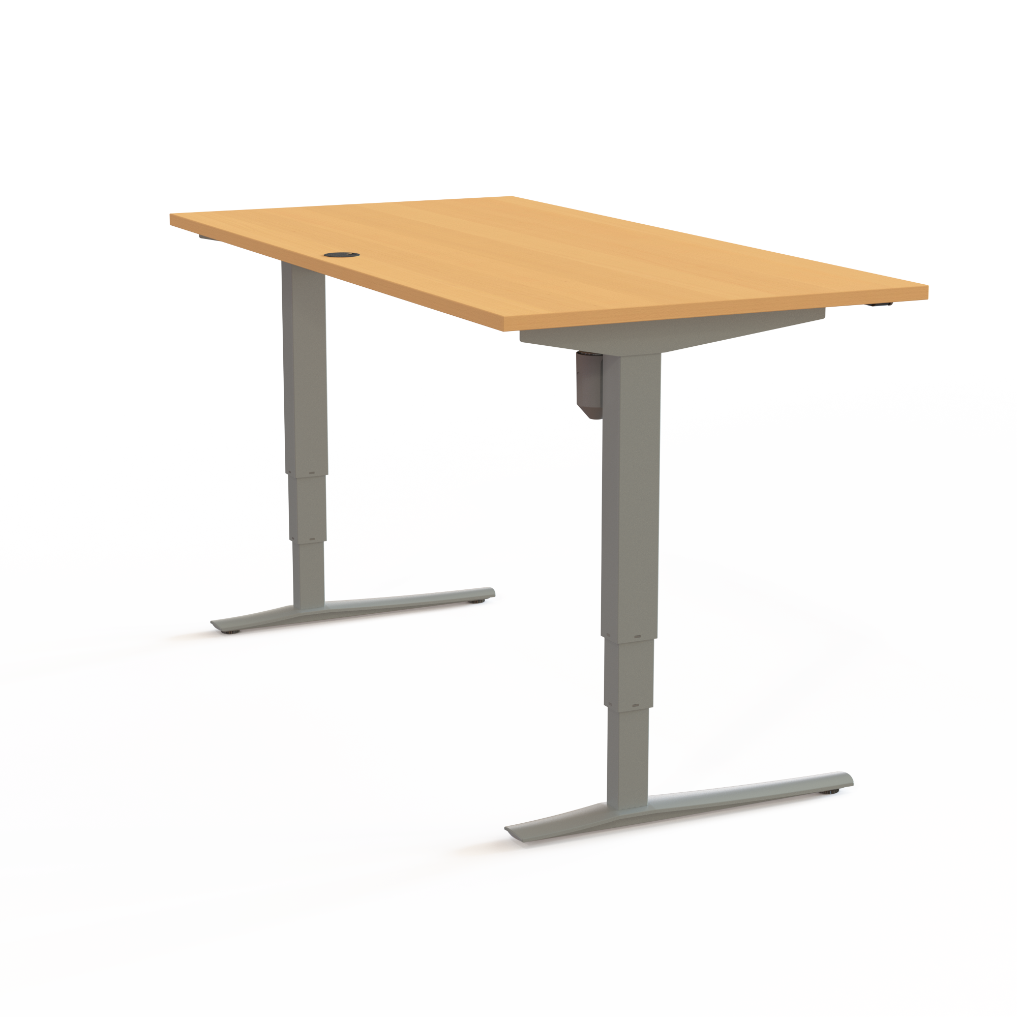 Elektrisch verstelbaar bureau | 160x80 cm | Beuken met zilver frame