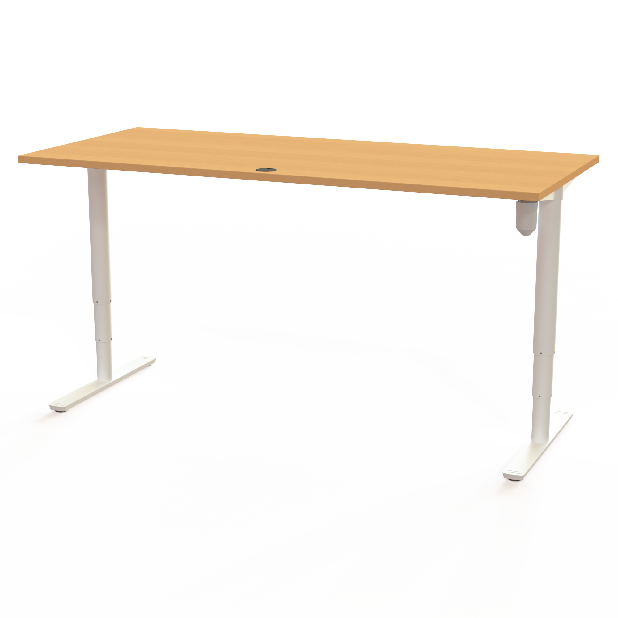 Elektrisch verstelbaar bureau | 180x80 cm | Beuken met wit frame