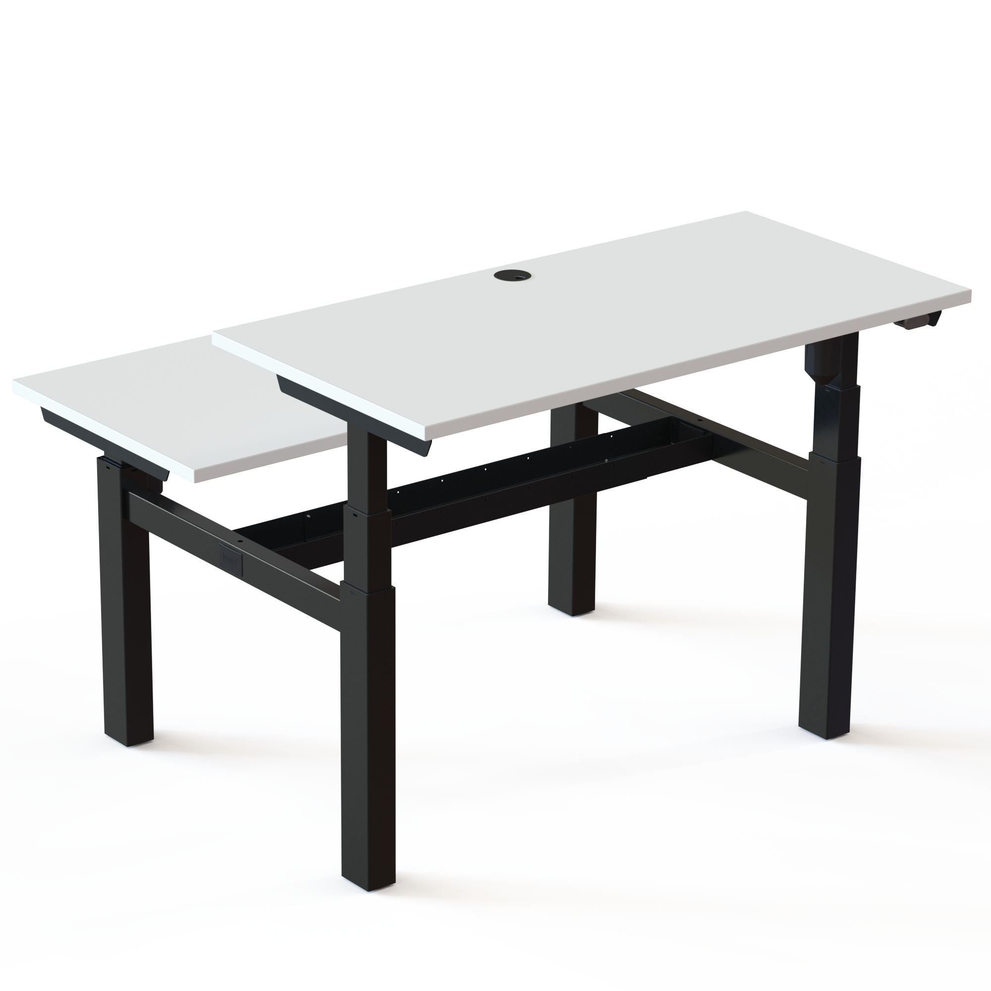 Elektrisch verstelbaar bureau | 120x60 cm | Wit met zwart frame