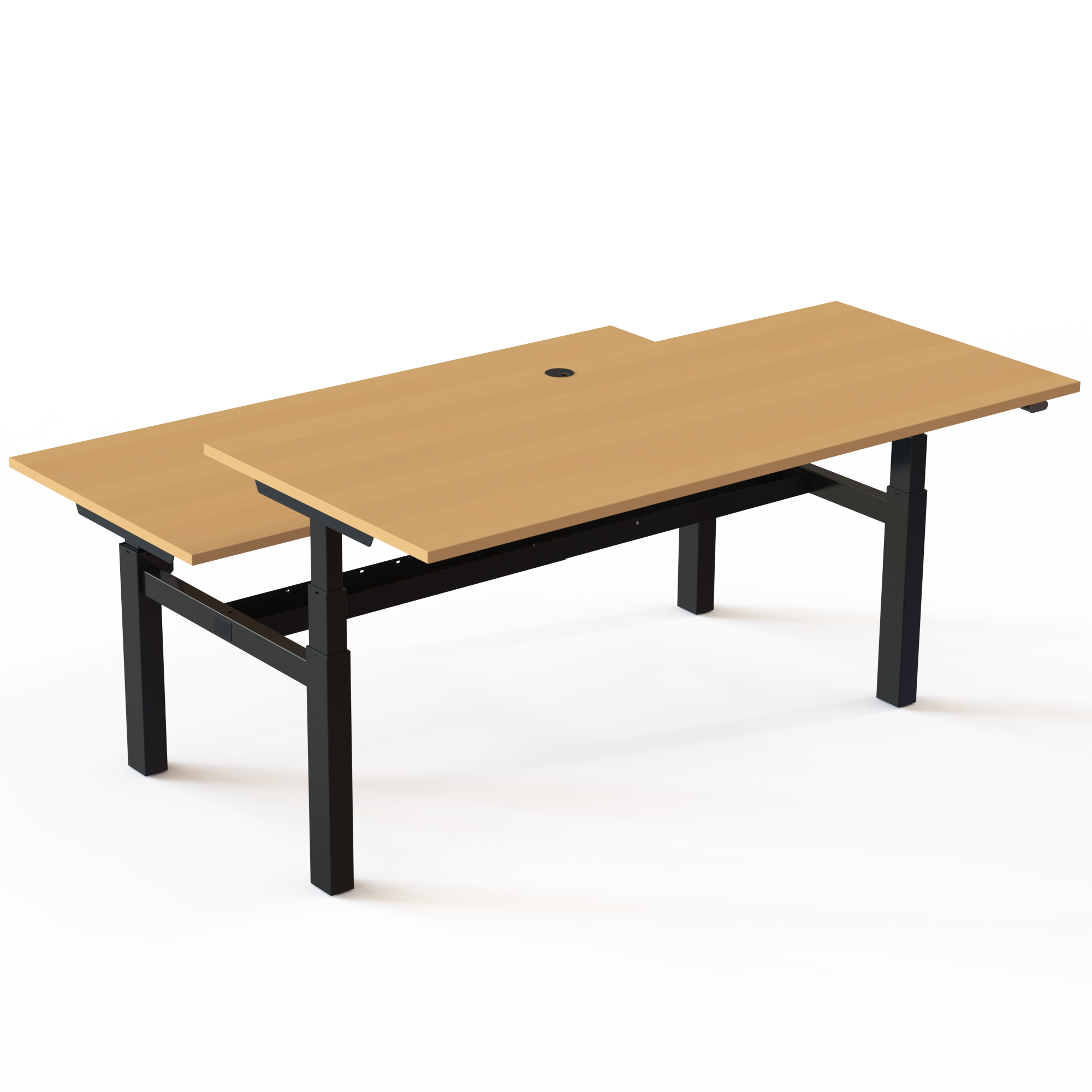 Elektrisch verstelbaar bureau | 180x80 cm | Beuken met zwart frame