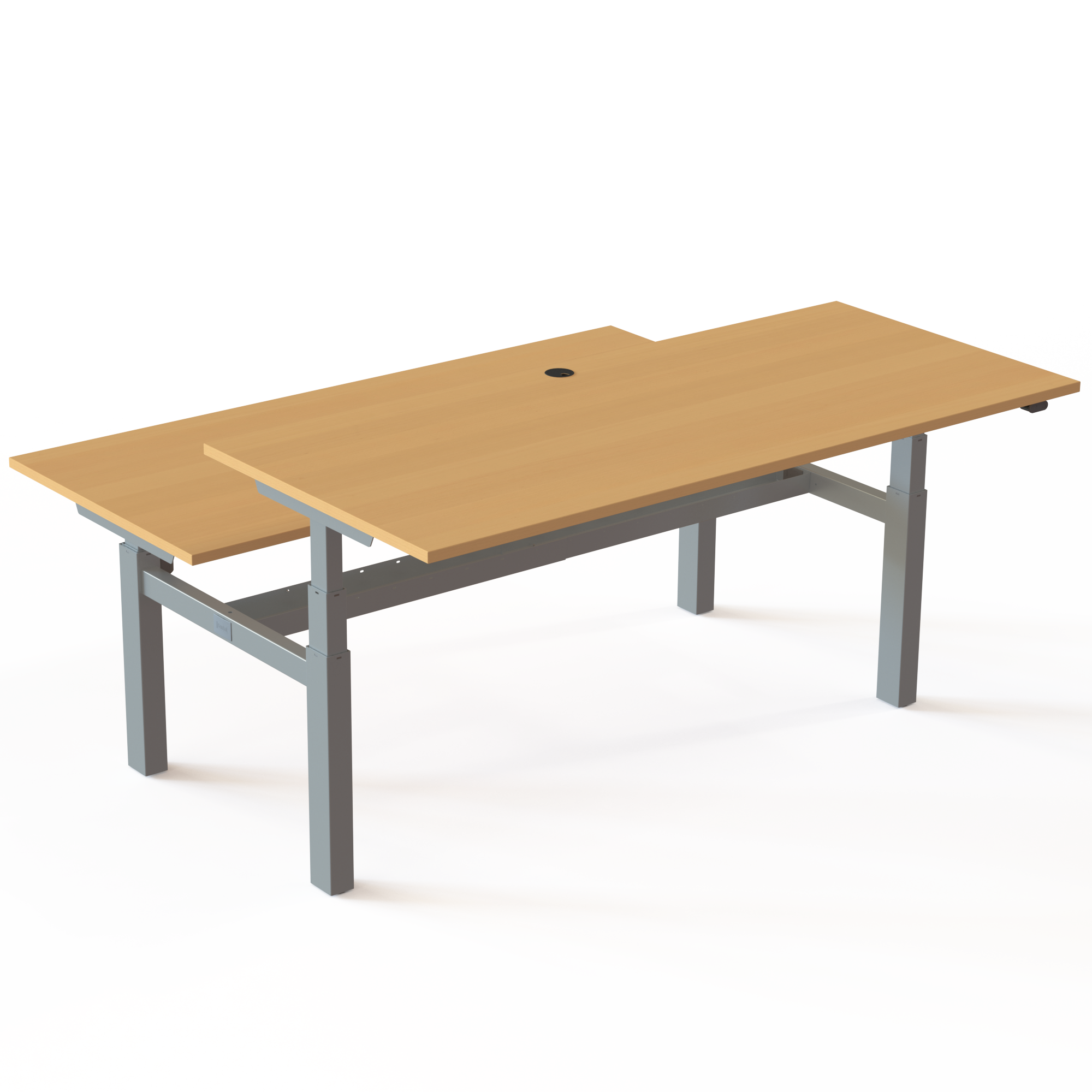 Elektrisch verstelbaar bureau | 180x80 cm | Beuken met zilver frame