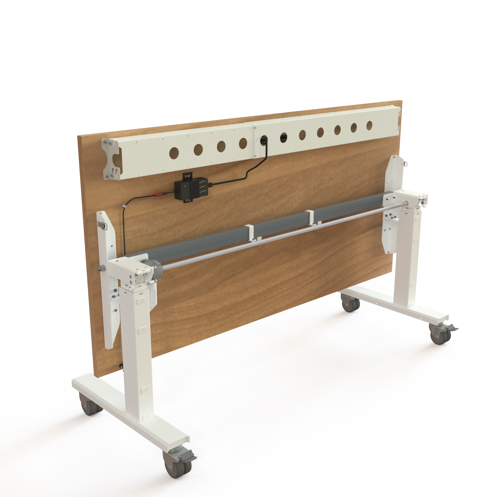 Elektrisch verstelbaar bureau | 160x80 cm | Walnoot met wit frame