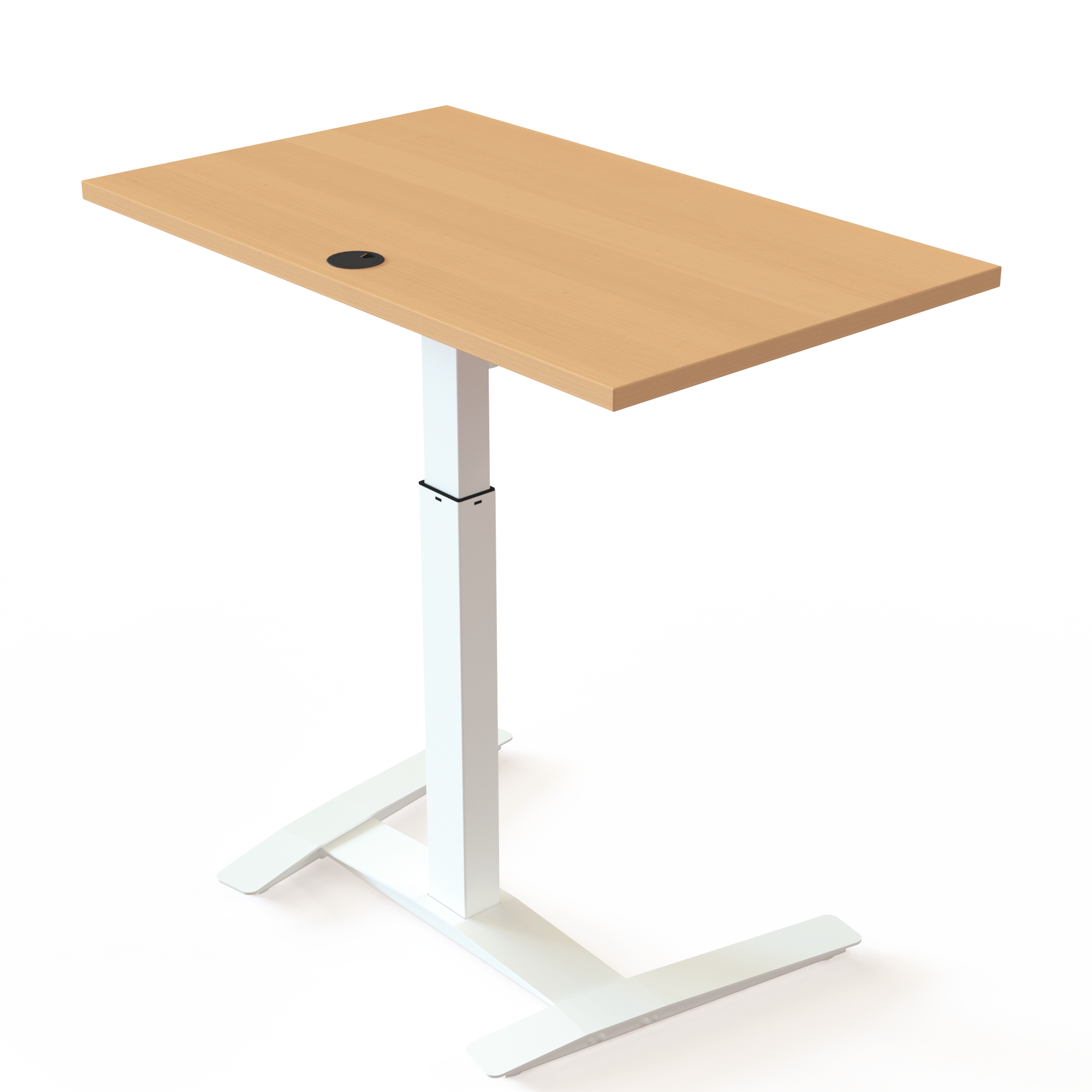 Elektrisch verstelbaar bureau | 100x60 cm | Beuken met wit frame