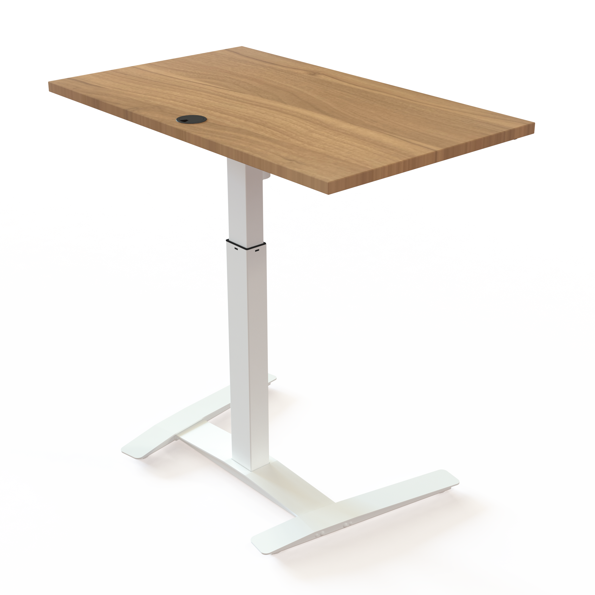 Elektrisch verstelbaar bureau | 100x60 cm | Walnoot met wit frame