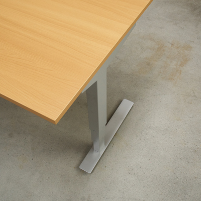 Elektrisch verstelbaar bureau | 80x60 cm | Beuken met zilver frame