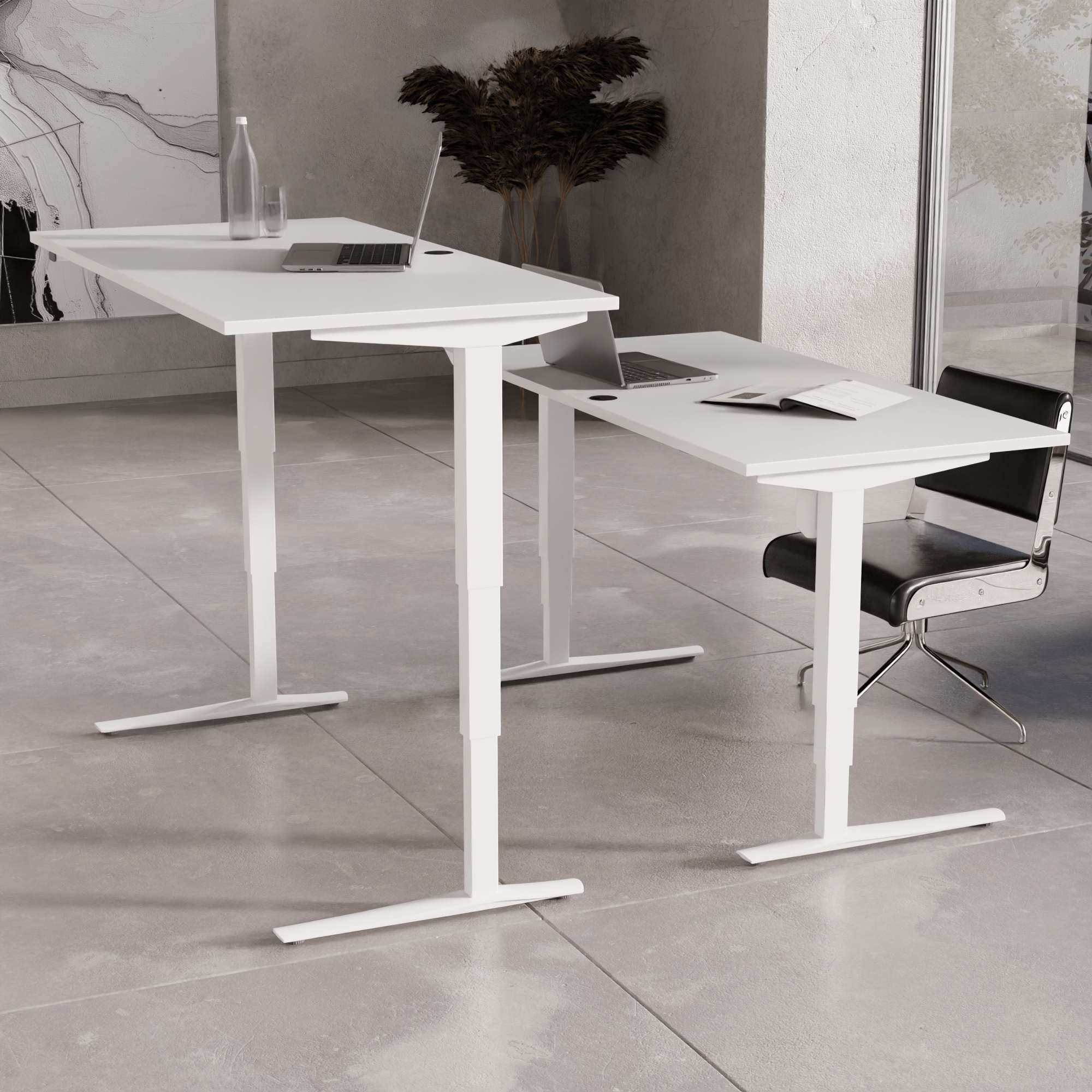 Elektrisch verstelbaar bureau | 120x80 cm | Wit met wit frame