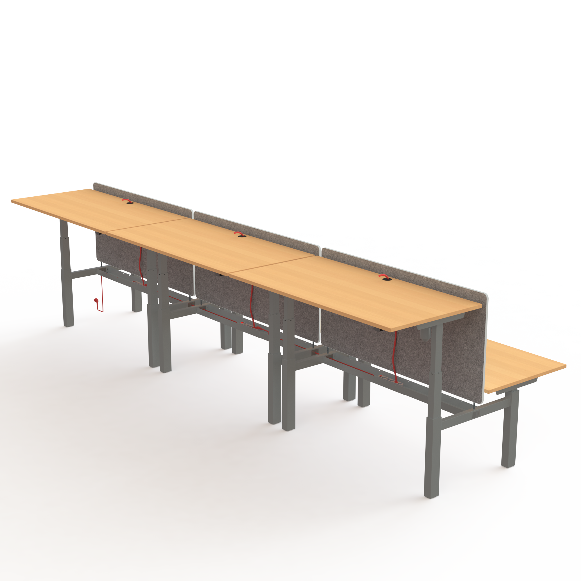 Elektrisch verstelbaar bureau | 120x60 cm | Beuken met zilver frame