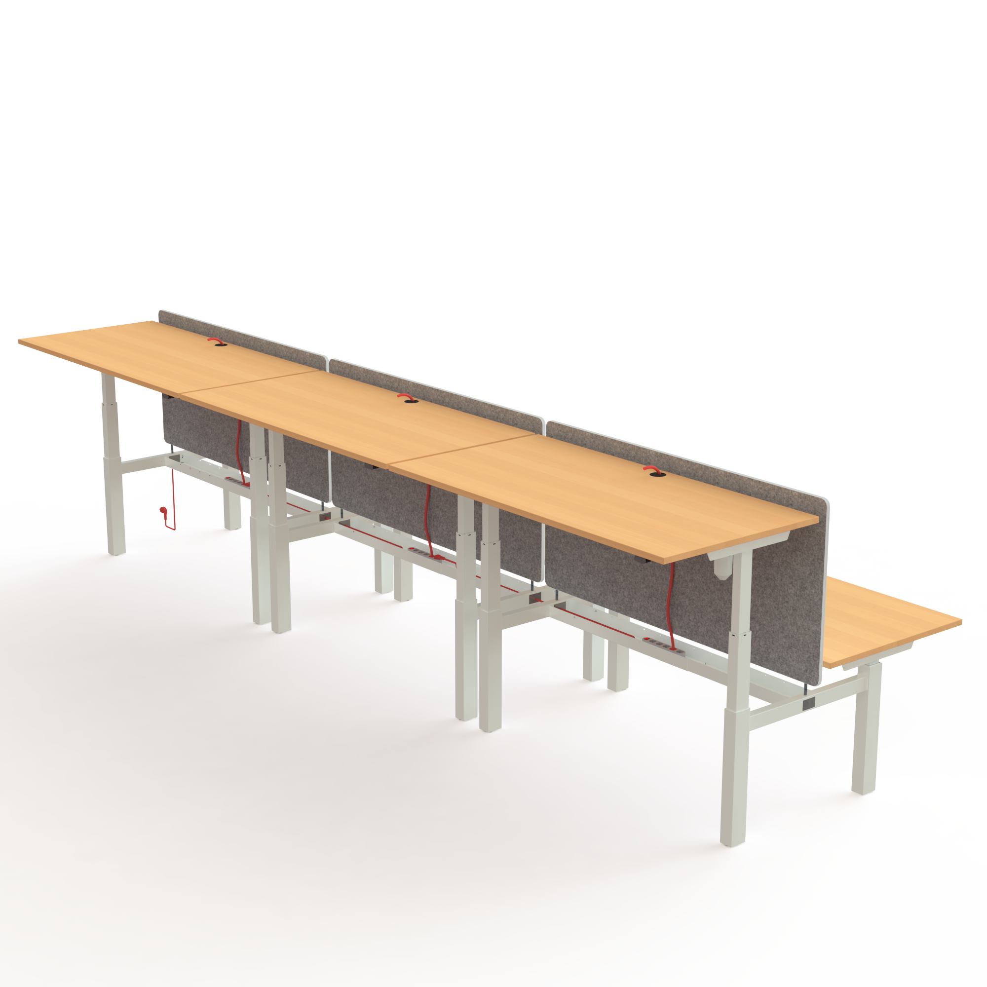 Elektrisch verstelbaar bureau | 120x60 cm | Beuken met wit frame