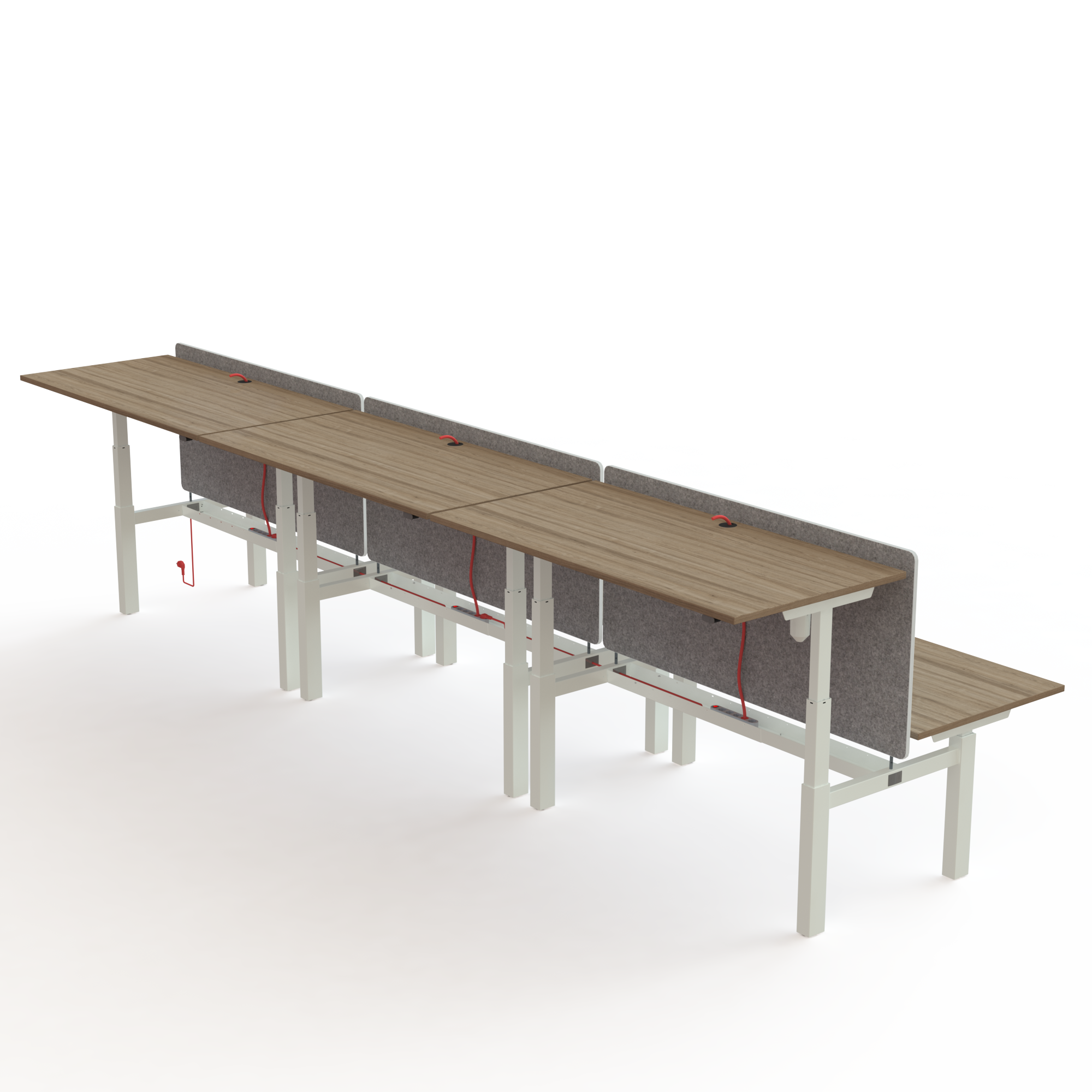 Elektrisch verstelbaar bureau | 180x80 cm | Walnoot met wit frame
