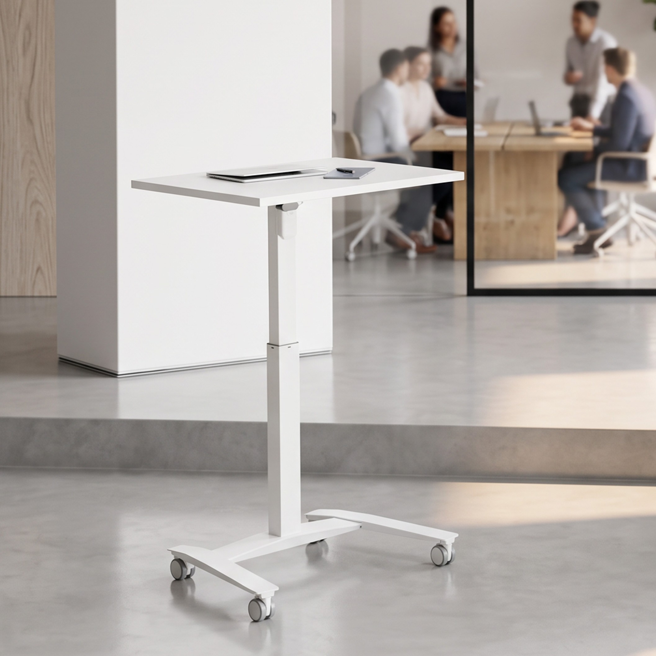 Elektrisch verstelbaar bureau | 100x80 cm | Wit met wit frame