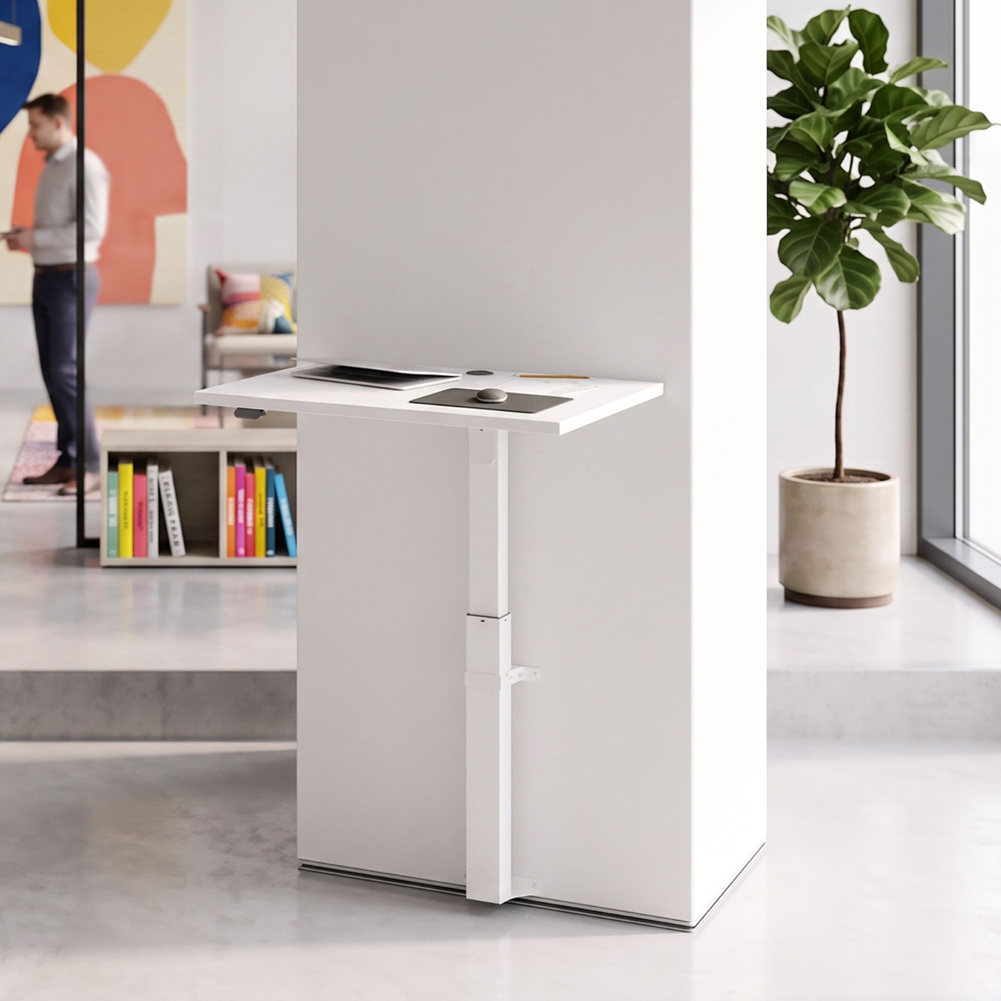 Elektrisch verstelbaar bureau | 80x60 cm | Wit met wit frame
